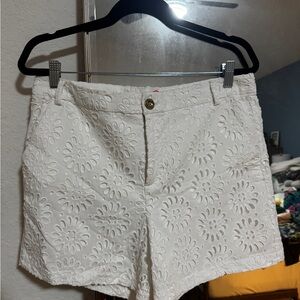 Lilly Pulitzer White Floral Eyelet Shorts